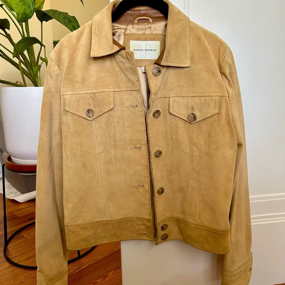 Vintage Banana Republic Tan Suede Jacket - Picture 1 of 7